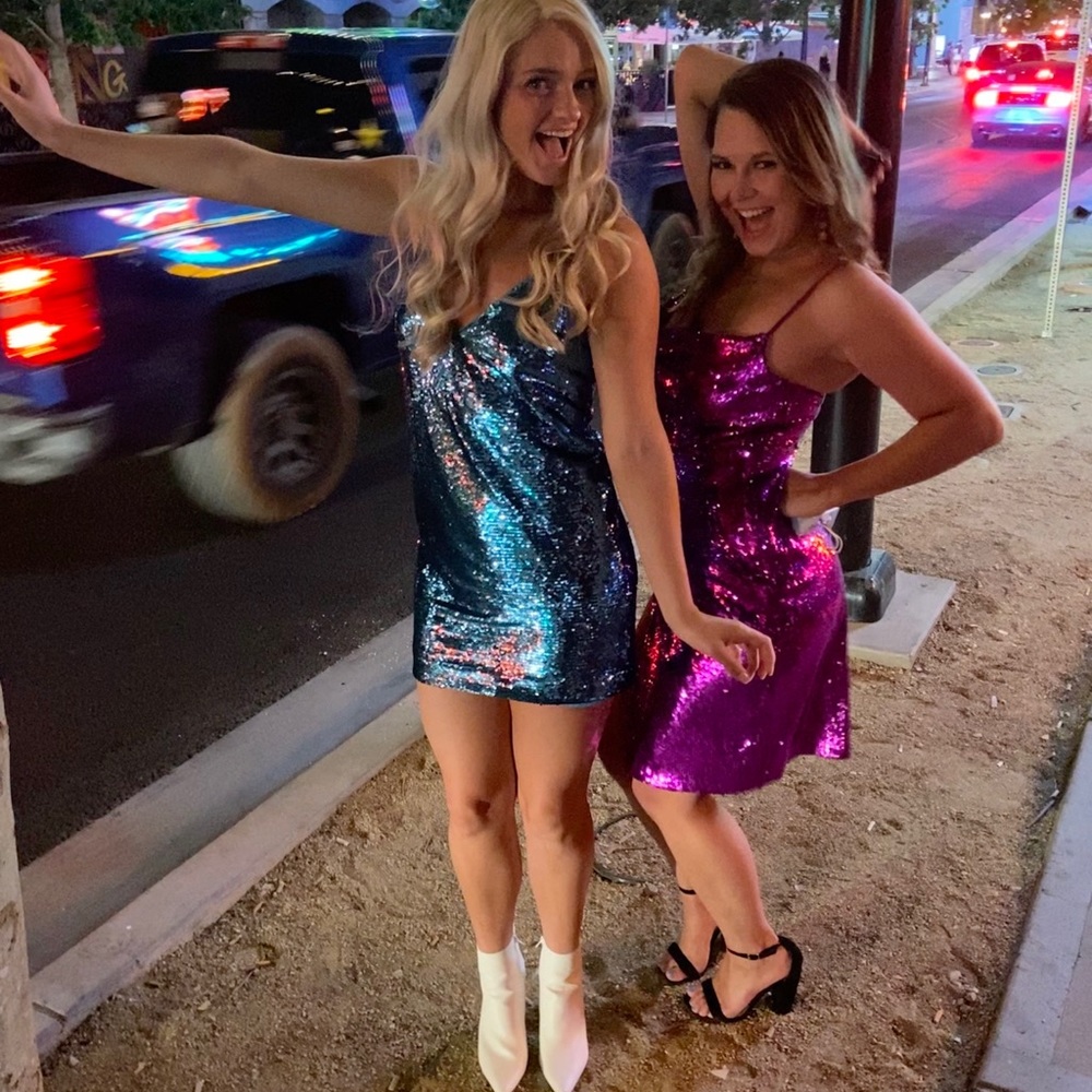 ASOS Blue sparkly dress size 6